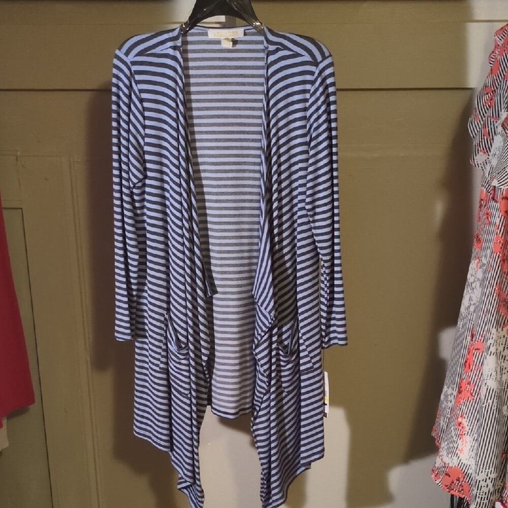 Gloria Vanderbilt Blue Cardigan Sweater Nautical-Inspired